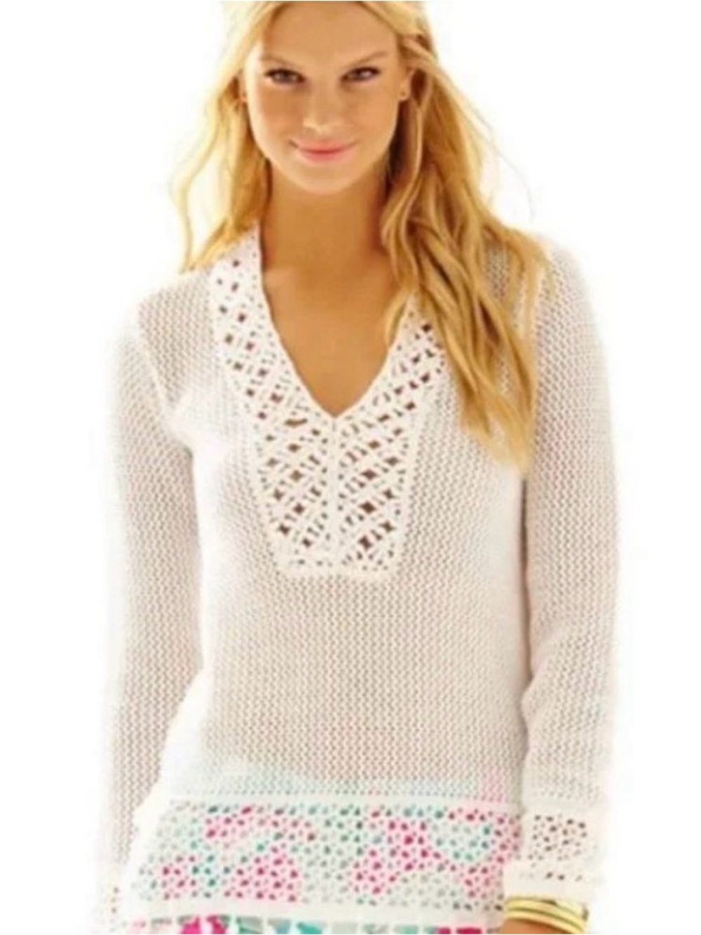 White Lilly  Crochet summer sweater